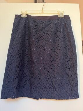 JCrew pencil skirt navy lace, size 6